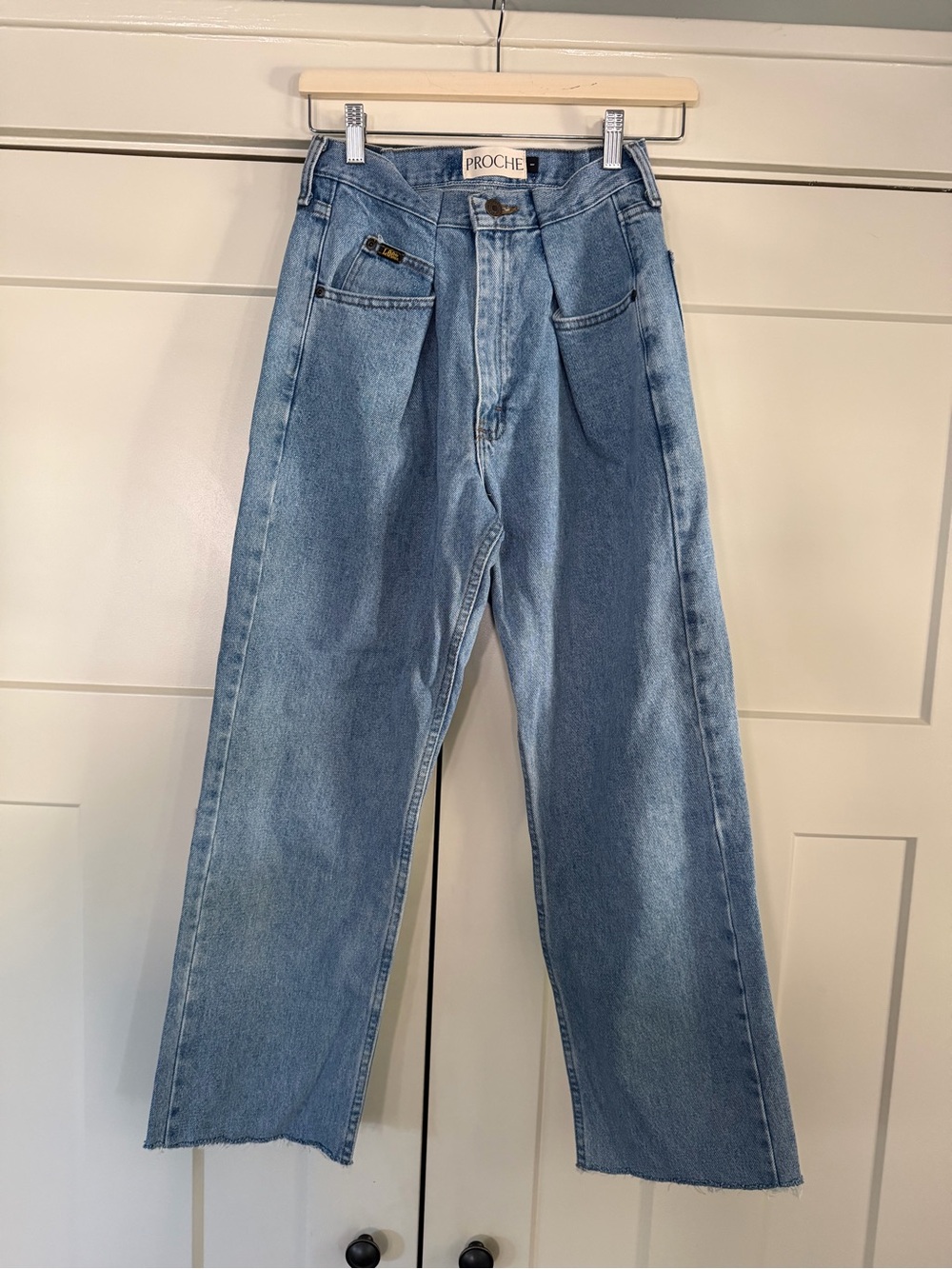 NWOT PROCHE Upcycled front pleat denim jeans--SIZE 1 --see chart